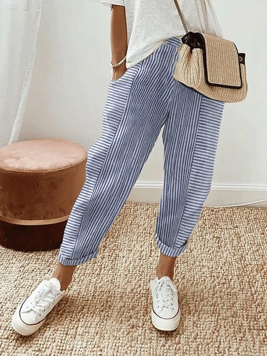 Lore | Pantalon en coton rayé